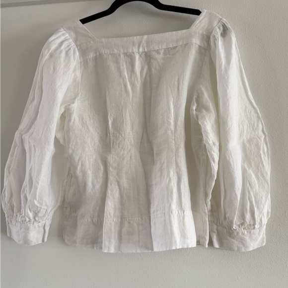 J. Crew Squareneck Button-Front Linen Top - Picture 2 of 3